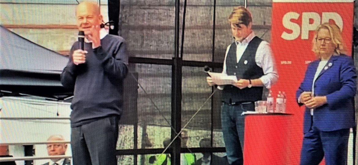 Olaf Schloz auf Wahl-Veranst. 24. Sept 21 in Münster - Repro DVG_5271