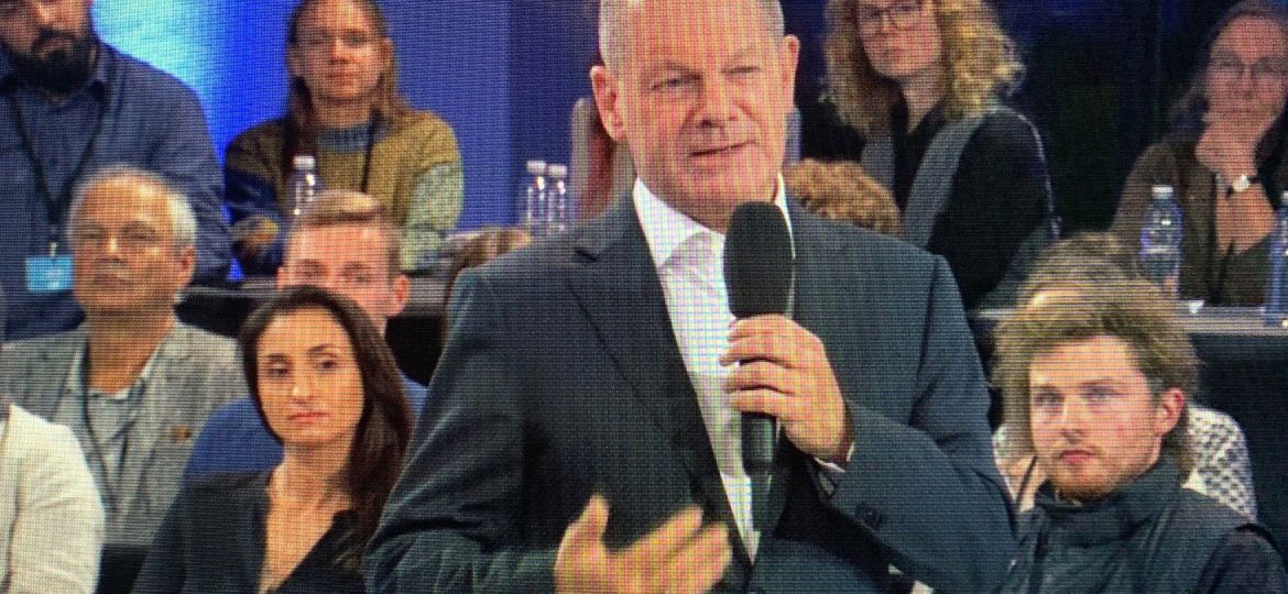 Kanzler Scholz in Mannheim im Nov 2023