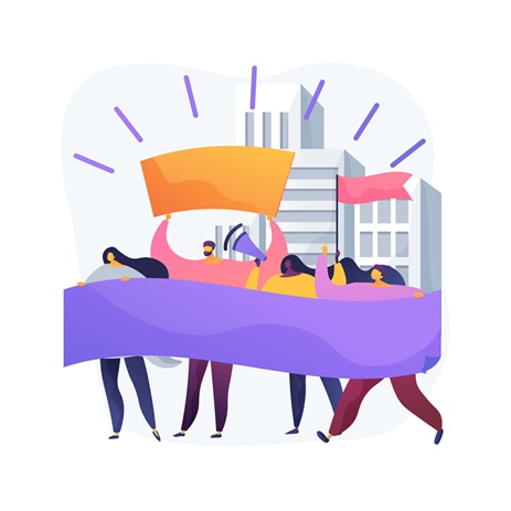 Social movement abstract concept vector illustration.